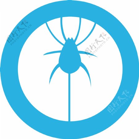 蓝色设计昆虫图标
