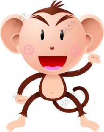 卡通动物小猴子PSD素材