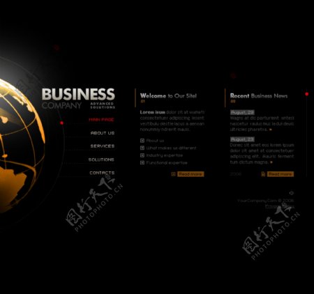 国外黑色炫酷科技网页设计模板