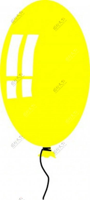 黄色的氦气球剪贴画