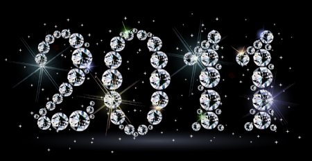 由矢量素材2011新年闪光的珠宝钻石