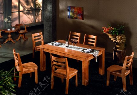 实木餐台餐椅免费图片实木餐台餐椅