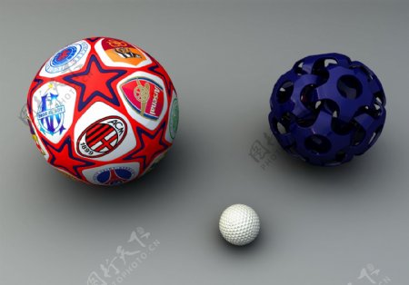 足球高尔夫球模型图片