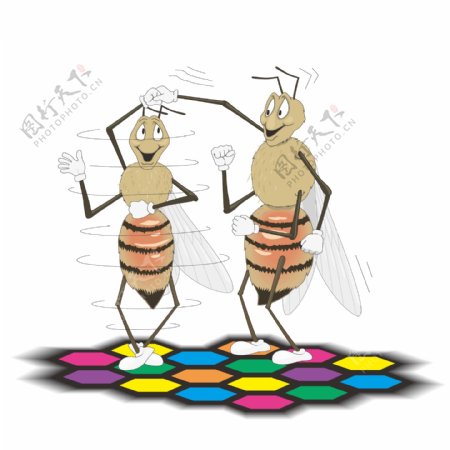 印花矢量图动物昆虫蚊子色彩免费素材