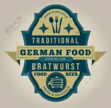 德国传统食品标签矢量素材