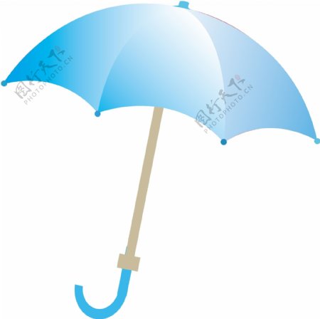 蓝色雨伞
