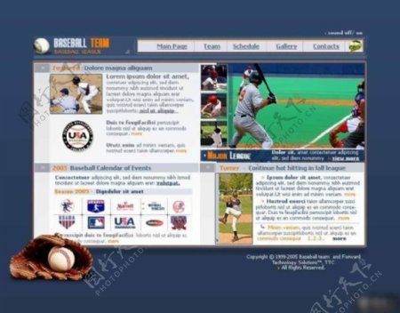 职业棒球队动态网页模板