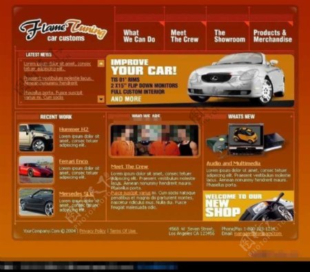 汽车俱乐部网站设计模板