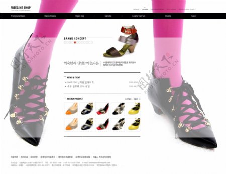 女性鞋子专卖店网页模板图片