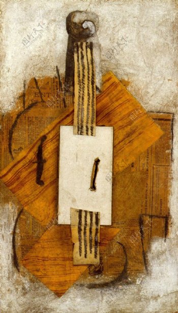 1913Violon西班牙画家巴勃罗毕加索抽象油画人物人体油画装饰画