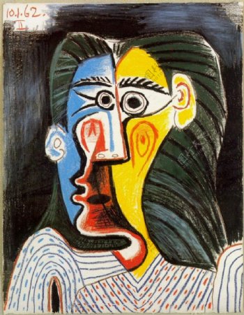 1962BustedefemmeII西班牙画家巴勃罗毕加索抽象油画人物人体油画装饰画