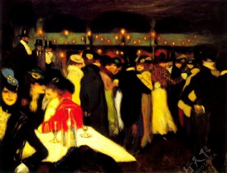 1900Moulindelagalette西班牙画家巴勃罗毕加索抽象油画人物人体油画装饰画