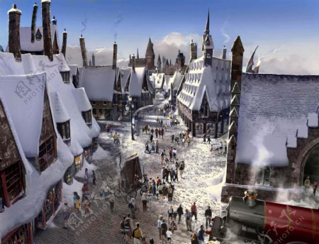 哈利波特游戏魔法小镇设定原画
