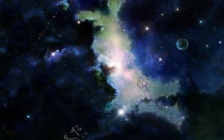 星空云层科幻背景图片