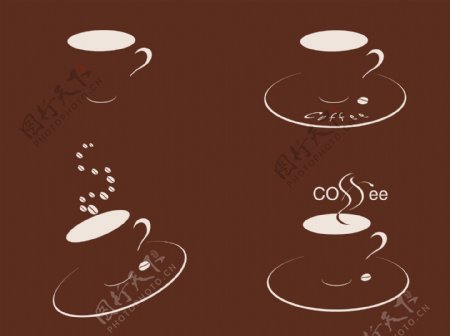 棕色咖啡背景矢量图