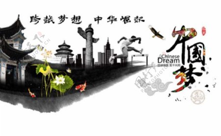 中国梦跨越梦想中华崛起素材