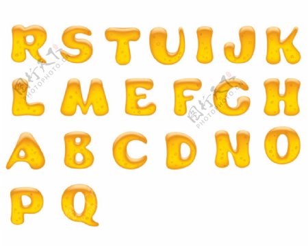 黄色字母设计分层图