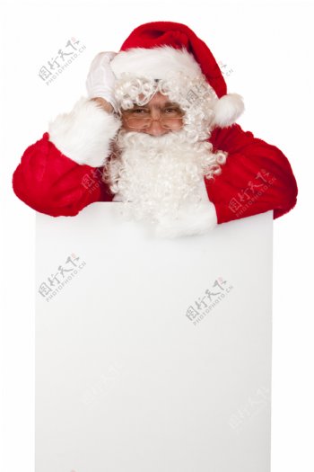 空白广告牌圣诞老人图片