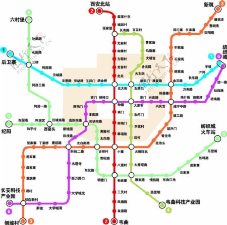 西安地铁路线图