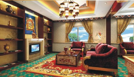 藏式客厅图片