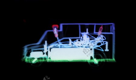 玩具车的X光透视图片