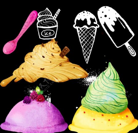 卡通冰淇淋素材图片