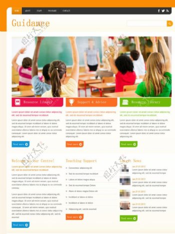 国外教育教学网站模板图片