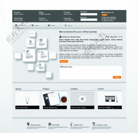 商业网站设计模板图片