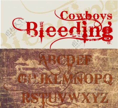 BleedingCowboys手绘设计字体