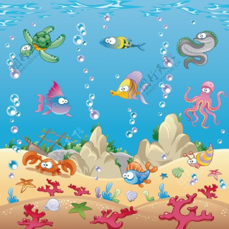 海洋世界动物矢量图片