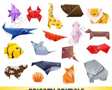 折纸叠纸野生动物海洋生物图片