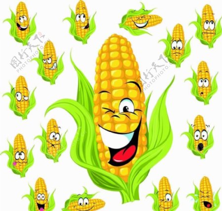 卡通玉米表情图片
