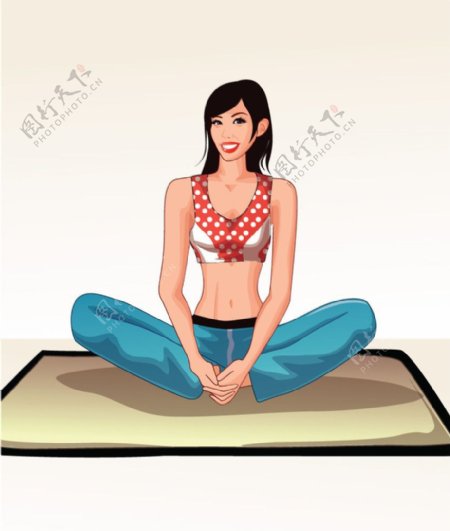 卡通瑜伽人物图片
