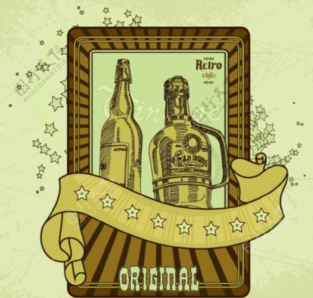 老式啤酒标签图片