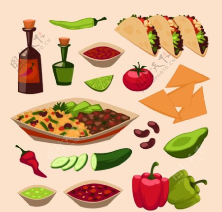 墨西哥快餐矢量素材图片