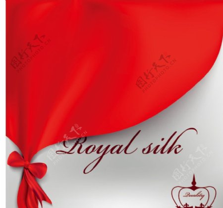 红色丝绸蝴蝶结背景图片