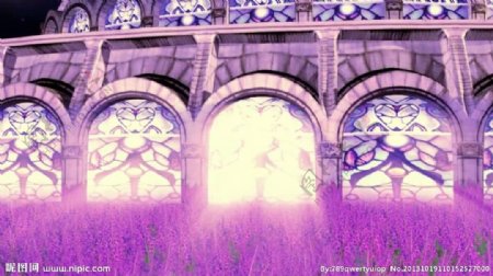 紫色教堂背景视频素材