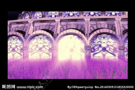紫色宫殿婚礼背景视频