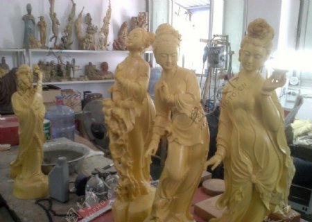 黄杨木雕之四大美女图片