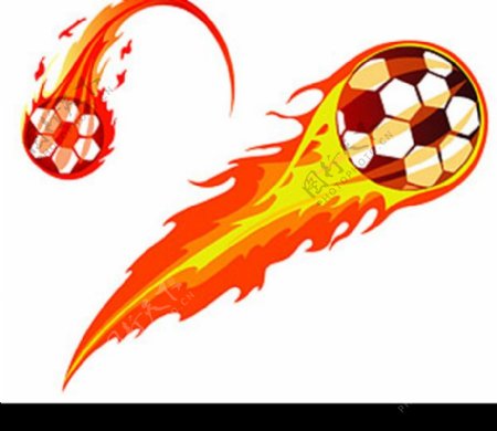 2款超酷火焰足球矢量素材图片
