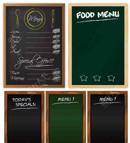 小黑板菜单菜谱封面设计图片