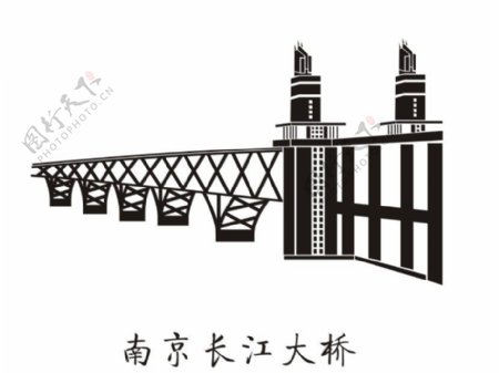 南京长江大桥矢量图图片