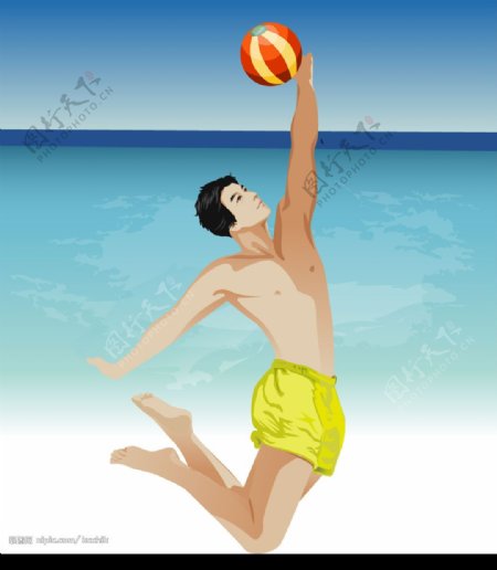 沙灘排球图片