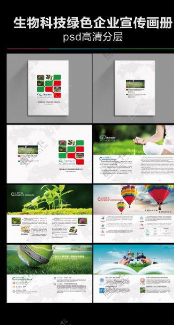 生物科技绿色宣传画册图片