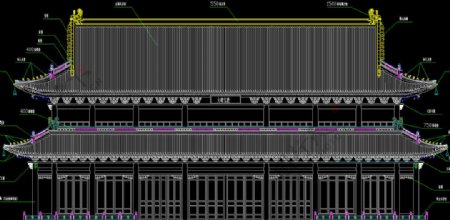 古建大雄宝殿正立面图图片