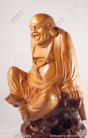 黄杨木雕弥勒佛像图片