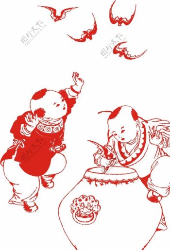 中国喜庆传统福娃图片