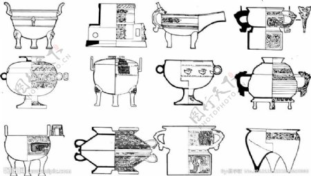 矢量古典器皿图片