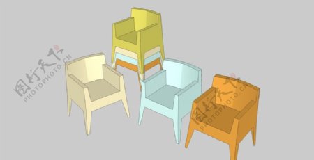 彩色塑料椅图片