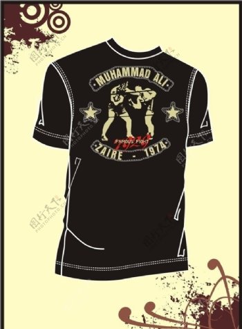 男装Tshirt印花设计拳击运动比赛图片